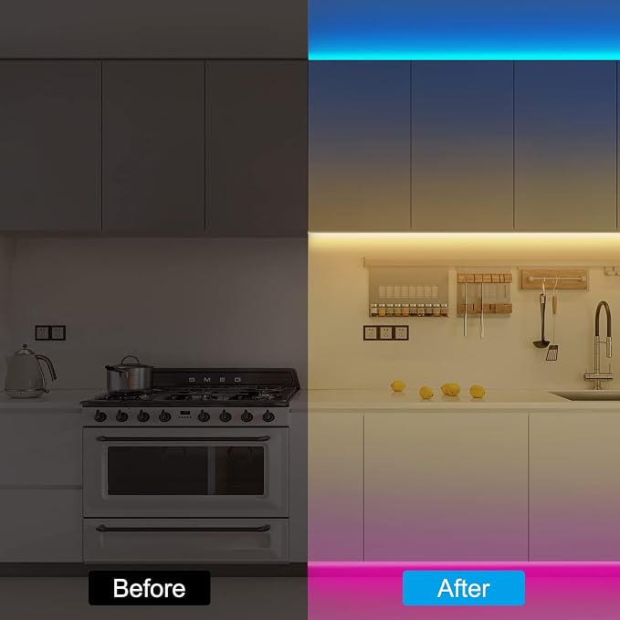 Tatazone RGBWW Smart LED Strip Lights, 32.8ft Tunable White 3000K to 6500K+RGB WiFi Led Light Strips Work with Alexa Google, Music Sync Color Changing Indoor Rope Lights for Kitchen, Room, Cabinet - Image 7