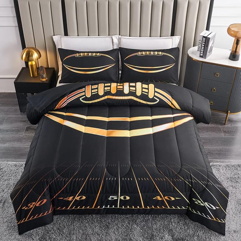 Football Comforter Sets,Sports Bedding Set Queen,Boys Queen Comforter Sets,Kids Comforter Set for Boys by Helloosuucomforterset