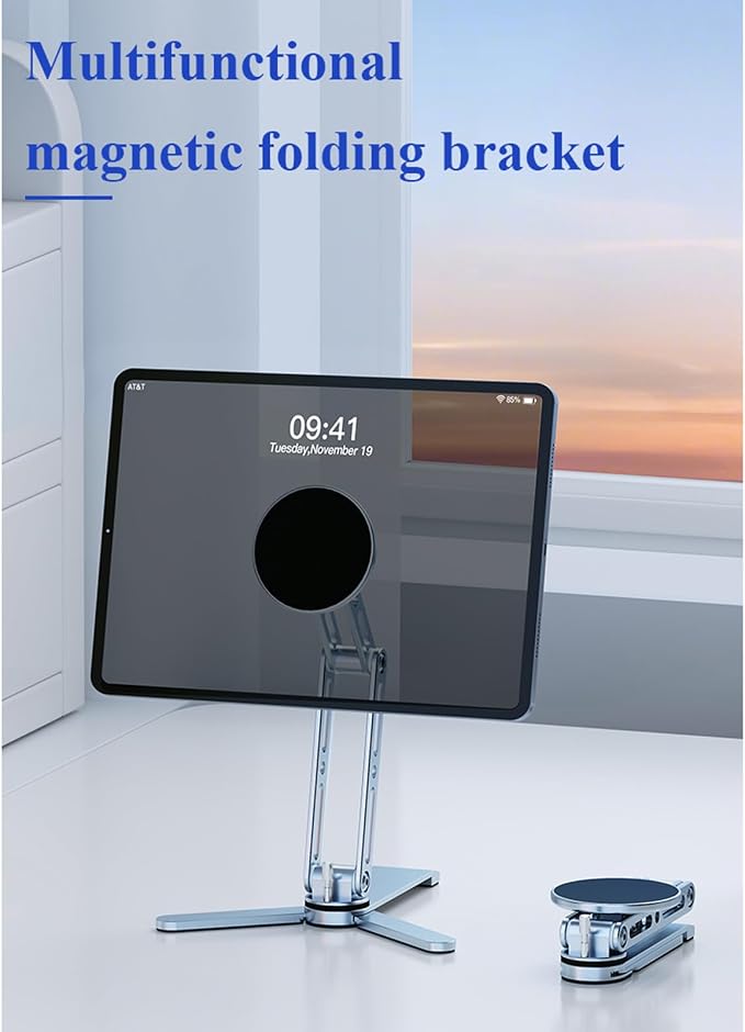 Magnetic Ipads Tripod Stand Universal for Ipads & Iphones 16-12 Series, Flexible 360 Degree Rotation, Portable Tablet Holder with 2-in-1 Handheld & Desktop Handheld Modes for Kitchens, Gyms - Image 3