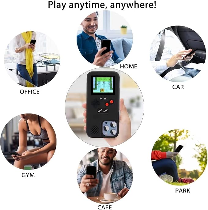 Gameboy Case for iPhone XR - 168 Retro Games, Color Video Display, Anti-Scratch Shockproof, Heavy Duty Protection, Black - Image 3