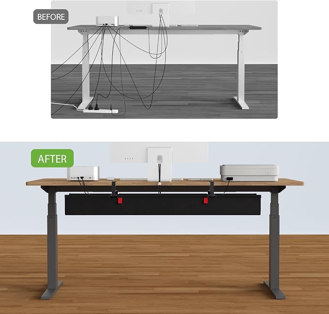 KEEGH Extra Large No Drill Under Desk Cable Management Tray 48 in, Black - Image 6