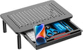 WALI Dual Monitor Stand with Storage, Desk Monitor Riser 3 Height Adjustable, Laptop Riser with Airflow Vents, Desk Organizer for Computer, Laptop, Printer, Notebook (STT003D-2B), 2 Pack, Black | 3 Height Adjustable Laptop Monitor Riser with Airflow Ve... by WALI