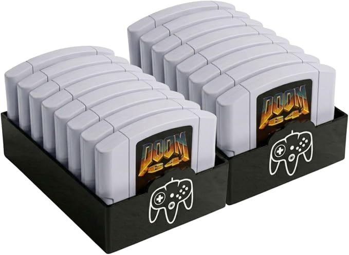 Skywin N64 Game Storage, Durable Polyethylene N64 Game Holder - 2 Pack by Skywin
