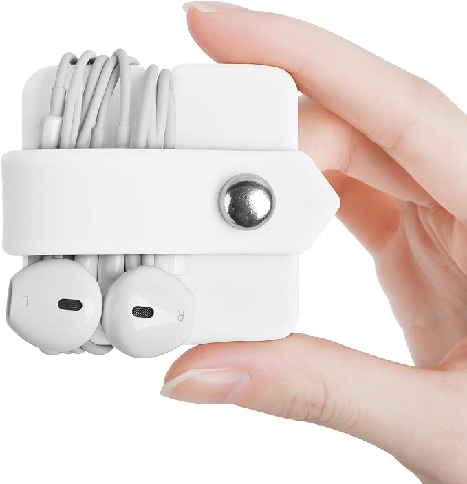 Cord Organizer Earbuds Holder Earphone Wrap Earphones Organizer Headset Headphone Earphone Wrap Winder Cord Manager Cable Winder White - Image 2