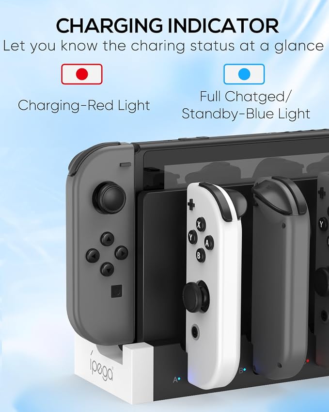 Switch 1 &OLED Controller Charger Dock, FYOUNG Charging Dock for Switch OLED, 4 in 1 Portable Fast Charger Staion for JoyCon Accessories with USB Type-C Cord - Image 5