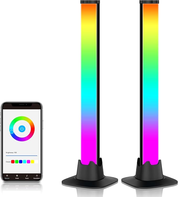 Smart LED Light Bar, Gaming Lights Ambient Lighting with Scene Modes and Music Modes, Bluetooth Color Light Bars for Gaming Setup, Entertainment, PC, TV, Room Decoration by swesara