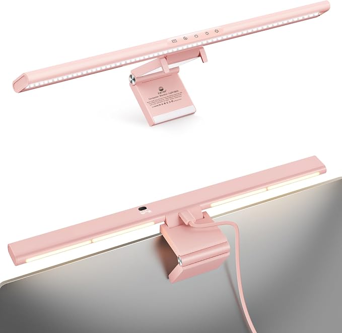 Syrinx Monitor Light Bar for Home Office & Gaming, Eye-Caring Computer Monitor Lamp, No Glare Screen Light, CRI95+, Stepless Brightness & Color Temp Adjustment, USB Powered, for Flat & Curved Monitors by Syrinx