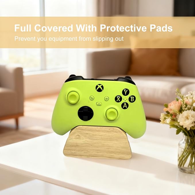 Solid Wood Gamepad Stand, Controller Holder for PS4 PS5 Xbox | This holder tidies gaming desk, fits most controllers, nice decor, ideal gift for father, son & boyfriend - Image 3