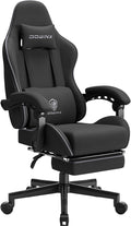 Dowinx Gaming Chair Fabric with Pocket Spring Cushion, Massage Game Chair Cloth with Headrest, Ergonomic Computer Chair with Footrest 290LBS, Black by Dowinx