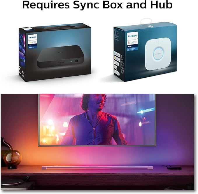 Philips Hue Large Smart Light Tube, White - White and Color Ambiance LED Color-Changing Light - 1 Pack - Sync with TV, Music, and Gaming - Requires Bridge and Sync Box - Control with App or Voice - Image 4