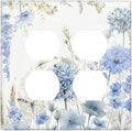 Decorative Switch Plate Covers Blue Floral Hydrangea Watercolor Wildflower 2-Gang Duplex Light Switch Covers Gfci Wall Plate Electrical Receptacle Switchplate Plug Faceplate for Bathroom Decor by JOOJIAO