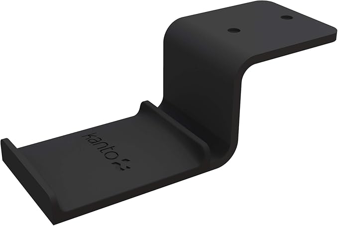 Kanto HH Universal Under Desk Headphone Hook - Black - Solid Steel Construction - Mount Using 3M Adhesive or 2 Included Screws by Kanto
