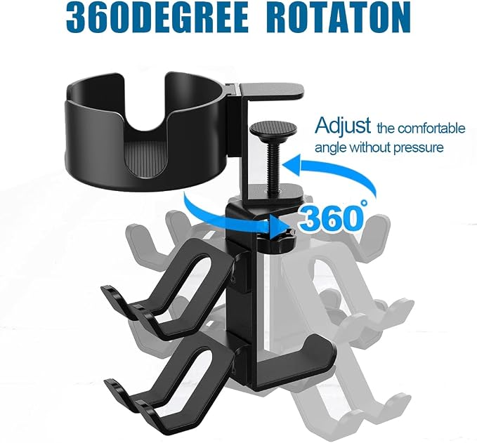 Under Desk Controller Holder Clamp Headphone Cup Organizer - Image 2
