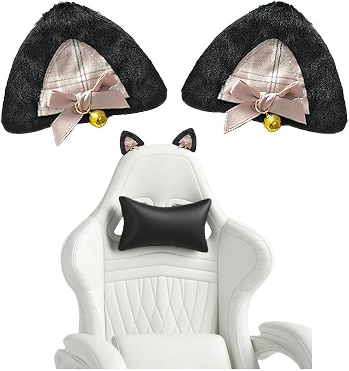 Tsangbaby Funnny Cat Ear Decoration Chair Decoration Accessories Cute Cat Ears Suitable for Gaming Chairs Homes Offices and Gatherings Pink by Tsangbaby