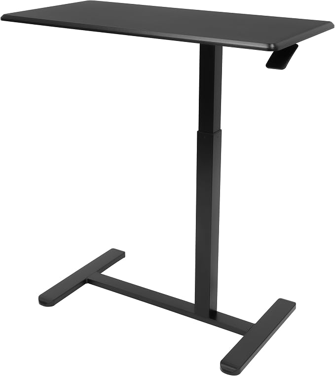 Mount-It! Hospital Overbed Table with Wheels, Adjustable Height, Black - Image 4