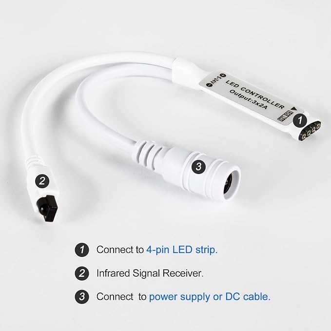 24 Key IR Wireless Remote Control, RGB LED Strip Controller - Image 6