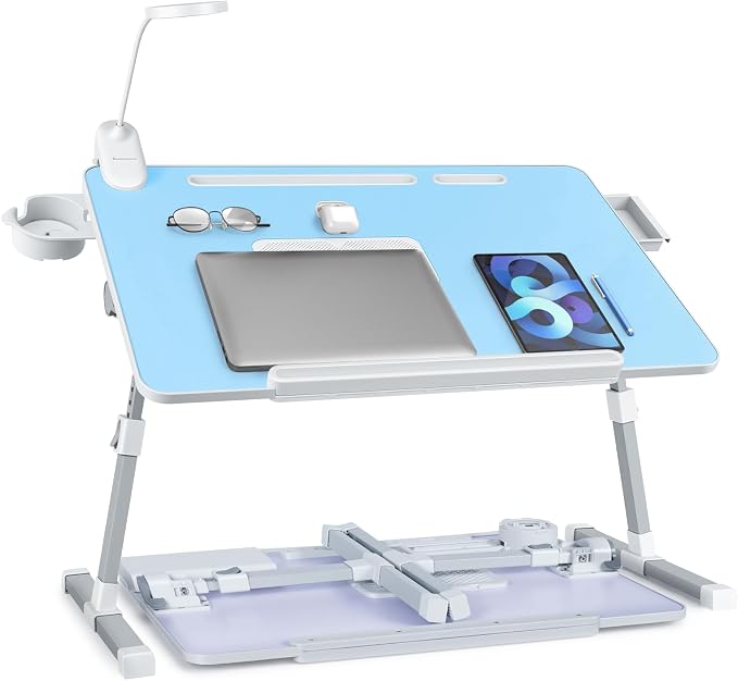 iXTRA Adjustable Laptop Lap Desk with Cooling Fan USB Light for Adults by IXTRA