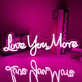 Love You More Neon Signs for Wall Decor, Love Neon Sign for Girls Bedroom Decoration, USB Powered LED Neon Light Sign for Wedding Party Birthday Valentine's Day Gift by Unknown