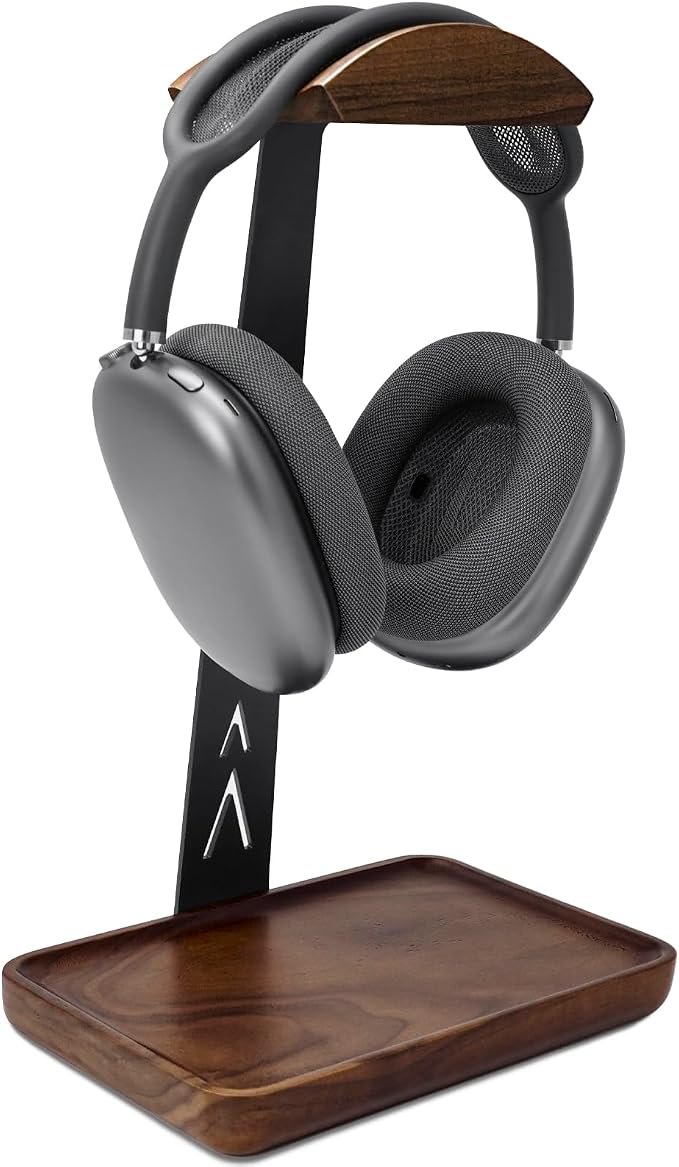 GEVO Headphone Stand, Walnut Wood Headset Stand with Controller Holder, Headphones Holder for Gaming, Office and Desk Compatible with AirPods Max, Bose, Sennheiser, Corsair - Image 9