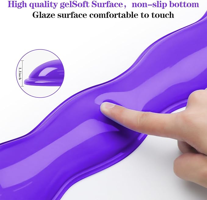 Gel Wrist Rest for Keyboard and Mouse, Wrist Rest for Keyboard, Mouse Wrist Support, Pain Relief, Cool Touch, Non-Skid, Keyboard and Mouse Wrist pad Set - Image 5