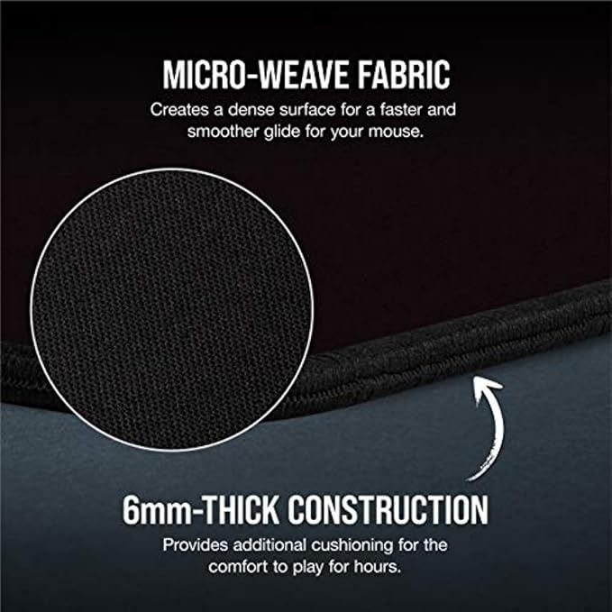 Corsair MM350 PRO Extended XL Premium Spill-Proof Cloth Gaming Mouse Pad – 36.6” Width x 15.7” Height Surface – Black - Image 4