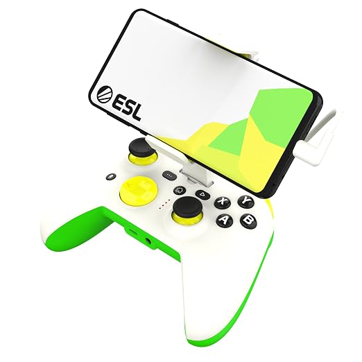 ESL Gaming Controller for Android – Wired Android Gamepad with Triggers, Power Pass Through Charging, D-Pad & Headphone Socket - Handheld Game Console Accessory with ZeroG Mobile Device Holder by CONTRLPWR
