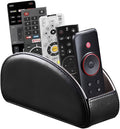 PU Leather Remote Control Holder with 5 Compartments - Storage Tray & Desktop Organizer for TV Remotes,Glasses,Pens,Accessories - Space-Saving Design for Bedside Table & Office Desk (Black) by Arniche