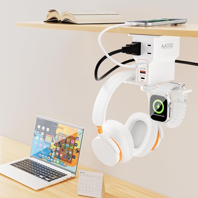 Multi-Function Desk Headphone Hanger Hook Gaming Office - Image 3