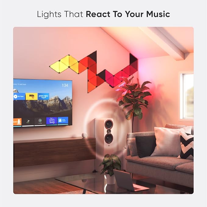 Nanoleaf Shapes Triangle Lights, Smart RGBW LED Wall Light Panels, 15PK - Image 4