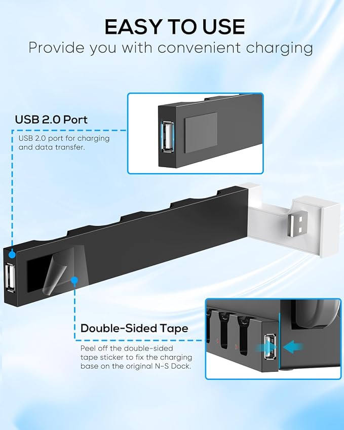 Switch 1 &OLED Controller Charger Dock, FYOUNG Charging Dock for Switch OLED, 4 in 1 Portable Fast Charger Staion for JoyCon Accessories with USB Type-C Cord - Image 4