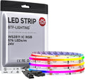BTF-LIGHTING RGB WS2811 Smart IC FCOB COB LED Strip, UL Listed 576LEDs/m High Density Color Chasing Uniform Light, DC24V 9.8FT 10mm Width Tape Light for Home Party DIY Decor(No Adapter or Controller) by BTF-LIGHTING