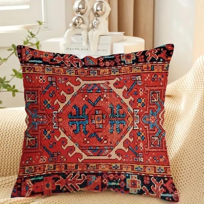 Set of 4 Vibrant Oriental Ikat Throw Pillow Covers - Colorful Geometric & Tribal Patterns, Decorative Cushion Cases for Living Room Sofa,Throw Pillows for Couch，18x18 Pillows Linen Pillowcase - Image 5