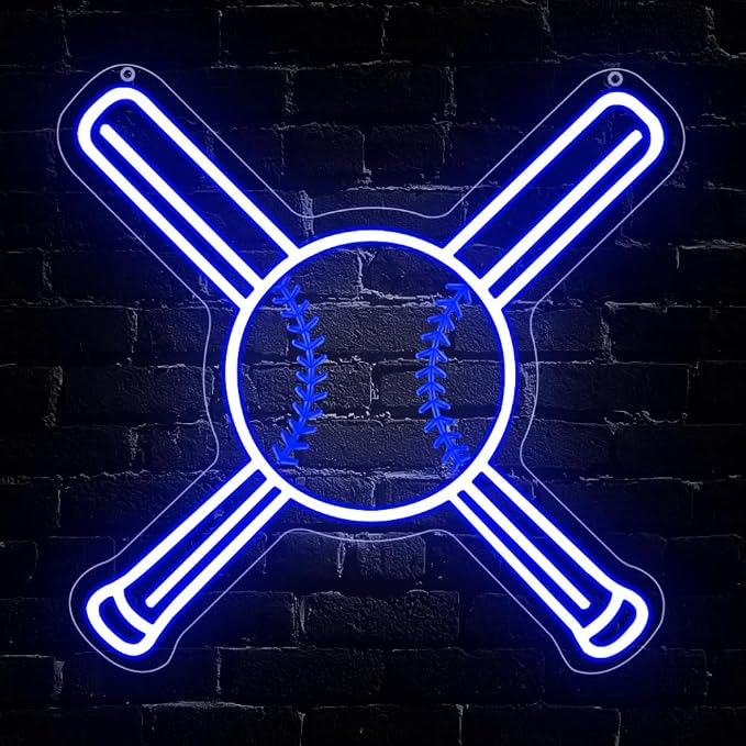 Baseball Neon Sign, Sport Led Neon Light Signs for Wall Decor Baseball LED Sign Lights Lamp for Dorm Bedroom Party Man Cave Birthday Christmas Gift for Sports Fans Dimmable USB Powered(12.2" × 12.2") by Unknown