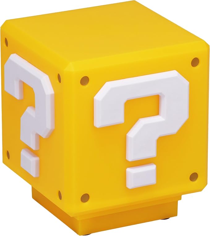 Paladone Super Mario Mini Question Block Light - Officially Licensed Super Mario Bros. Merchandise, Bedroom or Game Room Decor, Retro Gamer Gift, Battery Powered by Paladone