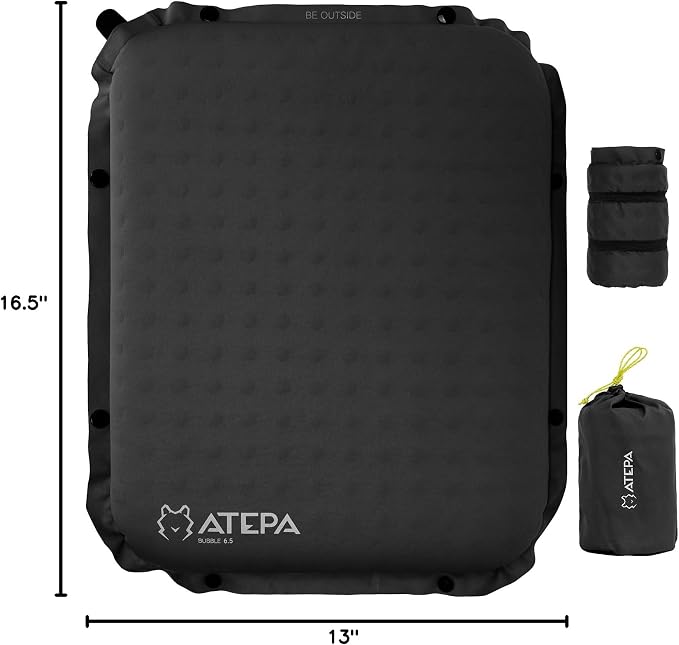 ATEPA Inflatable Seat Cushion | 2" & 2.5" Foam Core Seat Pad, Compact, Stadium, Airplane, Travel, Camping, Hiking, Sports Events, Self Inflating - Image 7