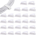 25packs Self Adhesive Cable Management Clips,40.5mm/1.59in White Durable Wire Organizers Cord Holder for TV, PC, Laptop, Ethernet, Desktop, Home, and Office by Clearhill