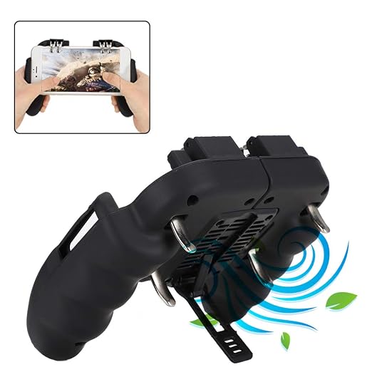 EBTOOLS Gamepad for Smartphone, Games Mobile Controller with Back Shoot, Black Wired Joystick Cooling Fan Dissipation Gamepad with Silicone Pad [video game] - Image 3