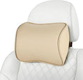 Aukee Car Headrest Pillow Memory Foam Car Neck Pillow Soft Leather Headrest for Driving Home Office Beige (1PC) by au-kee