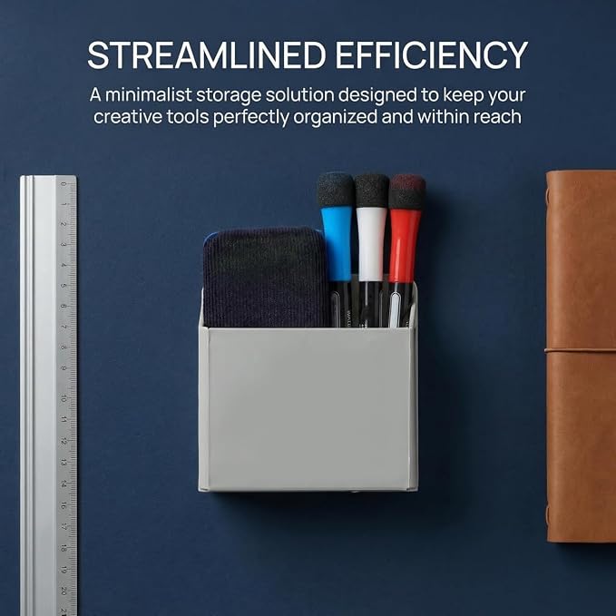 VILLCASE Pen Holder with Suction Cup for Desk Whiteboard Marker Organizer and Stationery Storage Compact 3.93X3.62X1.65In Desktop Pencil Holder for Office and Home - Image 9