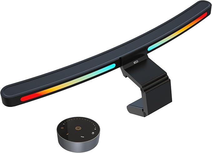 ONWAY Curved Monitor Light Bar with RGB Backlight, Wireless Remote Touch Control, No Glare Lamp with Camera Base for Gaming/Office Computer Setup by Unknown