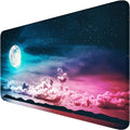 Large Mouse Pad, Gaming Mousepad, 31.5x15.7x0.12 in Extended Mouse Mat Non-Slip Spill-Resistant Desk Pad with Special-Textured Surface, Anti-Fray Stitched Edges for Esports Pros/Office/Home by Hsmienk