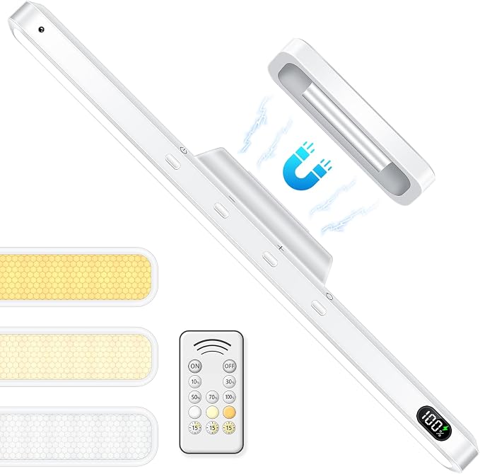 WILLED 3W Led Light Bar with Remote Control, Eye-Friendly Vanity Lights, 3 Color Temperatures Mirror Lights, Button Control Magnetic Light Bar Stick on Wall, Under Cabinet, Closet, Bathroom and Desk by WILLED