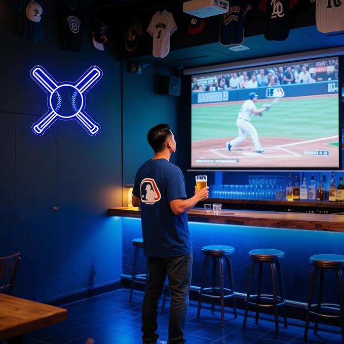 Baseball Neon Sign, Sport Led Neon Light Signs for Wall Decor Baseball LED Sign Lights Lamp for Dorm Bedroom Party Man Cave Birthday Christmas Gift for Sports Fans Dimmable USB Powered(12.2" × 12.2") - Image 5