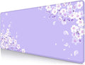 IMAYONDIA Sakura Japanese Desk Mat, Cherry Blossom Large Gaming Mouse Pad, Elegant Floral Mousepad for Women, Purple Flowers Aesthetic Desk Pad for Work Decor, Game, Office, 31.5x11.8 by IMAYONDIA