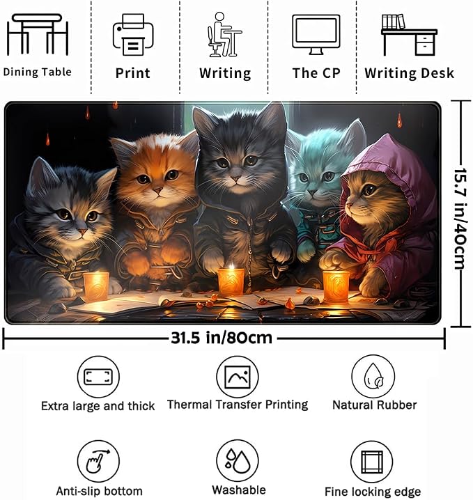 Commander Roleplay Desk Pad Mat Role Gaming XXL Big Mouse Pad Gaming Tabletop Game Gamer Gift - Mousepad XXL Laptop Computer Keyboard Pad with Stitched Edges Anti-Slip Funny Deskpad 31.5x15.7 in - Image 3