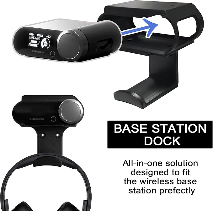Under Desk Headphone Hanger Stand for SteelSeries Arctis Nova Pro Wireless Base Station with Dock–Arctis Pro Wireless NOVA Headphone Hanger Stand - Image 3