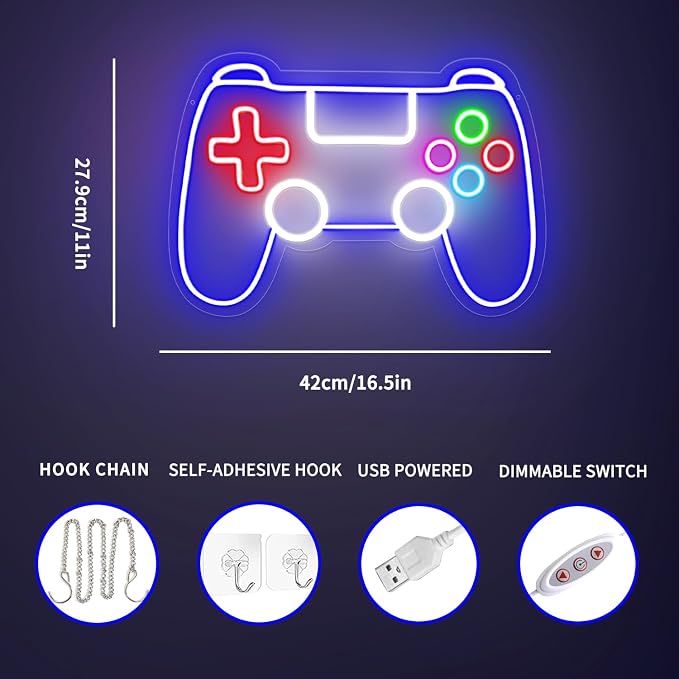 Gaming Neon Sign, led Neon Signs Dimmable by USB powered - Image 3