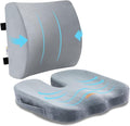 SAIREIDER Lumbar Support Pillow and Office Chair Cushion, Memory Foam Car Seat Cushions Back Support Pillows, Reduce Pressure On Tailbone and Sciatic Nerve, Relieve Pain of Back and Lumbar(Grey) by SAIREIDER