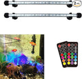 LED Aquarium Light, 2 Pack 15 inches Fish Tank Light RGB Color Underwater Light Submersible Crystal Glass Lights, 42 LED Beads, Brightness Adjustable Memory Function, LED Light bar Stick by COVOART