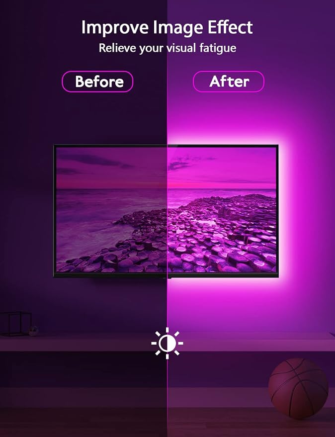 MATICOD LED Lights for TV Led Backlight, 9.84ft RGB Led Strip Lights USB TV Lights Behind 32-43in, APP Remote Control Music Sync TV Led Light for Bedroom Gaming Home Décor - Image 3